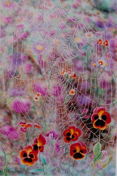 Cob Web with Flowers